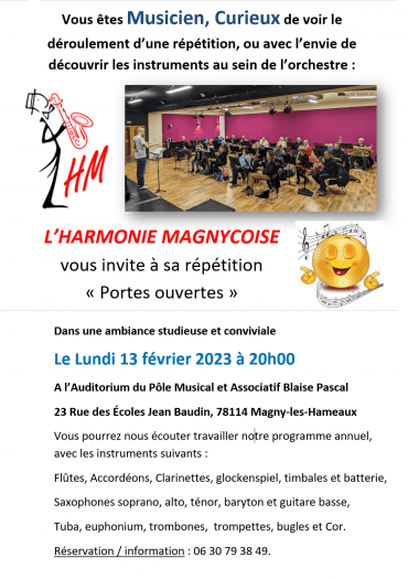 Affiche Répétition Portes Ouvertes