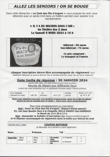 Spectacle au théâtre des 2 anes