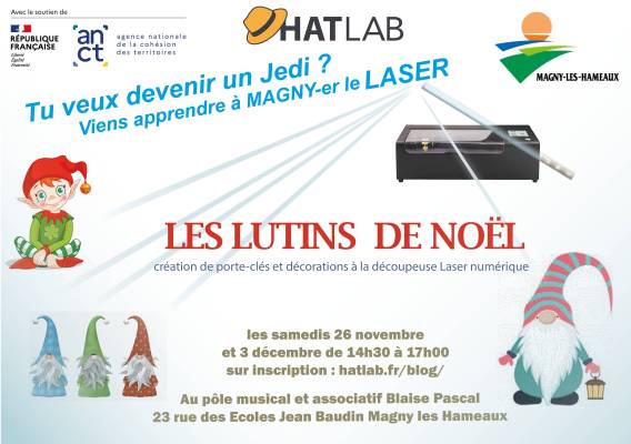 Atelier MAGNY LASER les samedis 26 novembre et 3 décembre 2022 