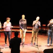 Répétitions du groupe de jazz vocal Voice Messengers