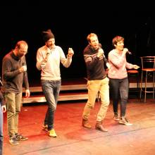 Répétitions du groupe de jazz vocal Voice Messengers