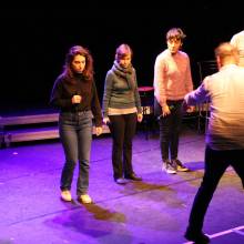 Répétitions du groupe de jazz vocal Voice Messengers