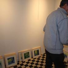 Installation de l'exposition Eaux et Lavis