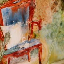 Installation de l'exposition Eaux et Lavis