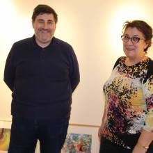 Installation de l'exposition Eaux et Lavis