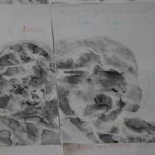 Installation de l'exposition "Les murs murmurent les mots"