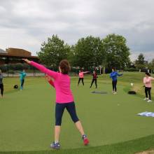 Reprise très intense pour les adhérentes au cours de fitness du mercredi soir !