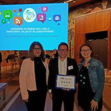 8 février 2018 : M. le Maire, Thérèse Malem, son adjointe déléguée à la communication et à la démocratie locale, et Laurence Guilbot, responsable du service communication et relations publiques, étaient présents à cette cérémonie pour recevoir ce label.