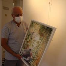 Installation de l'exposition Aqua Aquabon Aquarelle