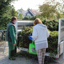 Distrihution des fleurs par les jardiniers communaux