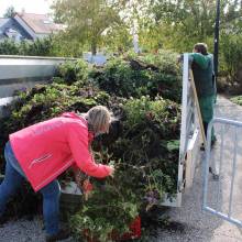 Distrihution des fleurs par les jardiniers communaux