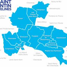 Carte des 12 communes de Saint-Quentin-en-Yvelines