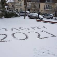 Magny-les-Hameaux sous un léger manteau blanc