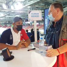 Florian Grengbo, médaillé de bronze de vitesse par équipe aux Jeux Olympiques de Tokyo