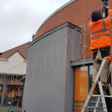 Installation des illuminations de fin d'année