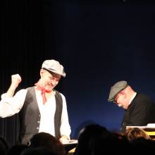 Riton la manivelle et Philippe Luez à l'occasion de la commémoration de la commune