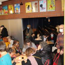 Riton la manivelle et Philippe Luez à l'occasion de la commémoration de la commune