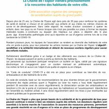 Communiqué de presse de La chaîne de l'Espoir
