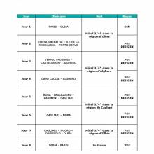 Programme du séjour en Sardaigne