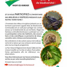 Et si vous participiez à l’inventaire des milieux et espèces présents sur notre territoire ?