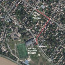 Plan d'accès au parking du gymnase Chantal Mauduit
