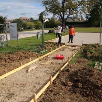 Les travaux se poursuivent sur les terrains de pétanque