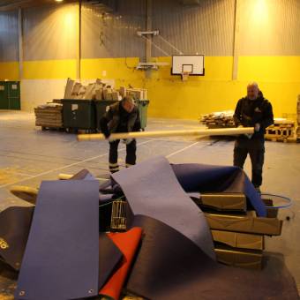 Déménagement du Gymnase Auguste Delaune avant travaux