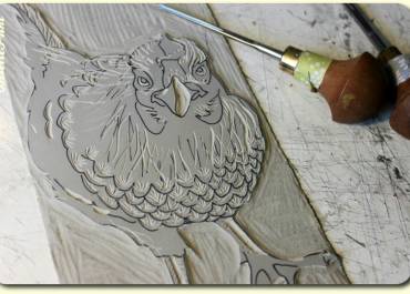 gravure sur plaque de lino