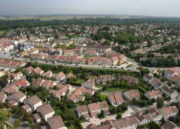 Vue aérienne de MLH - Centre bourg