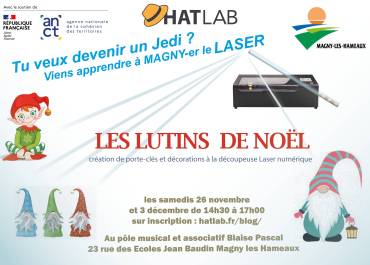 Atelier MAGNY LASER les samedis 26 novembre et 3 décembre 2022 
